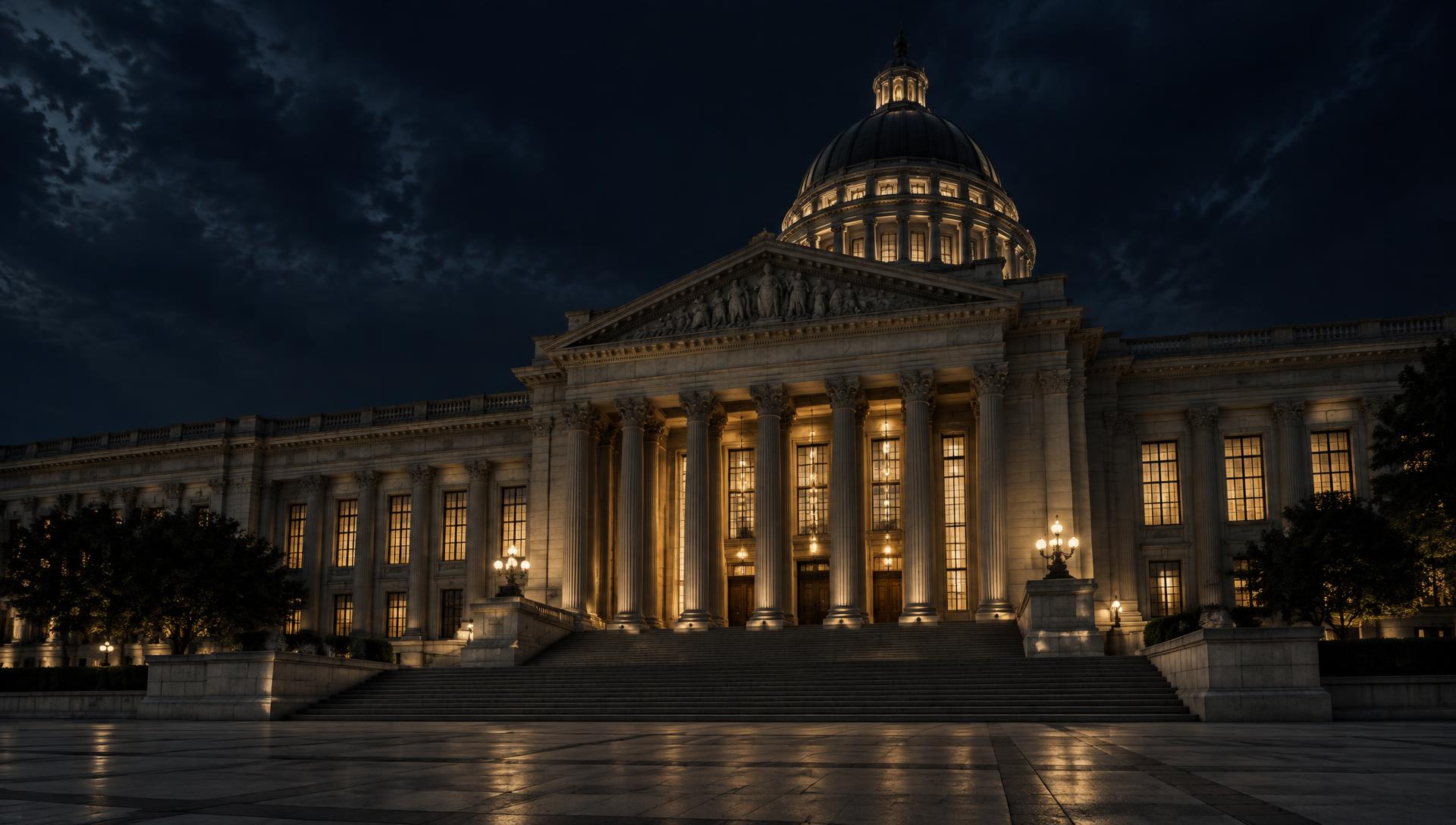 Courthouse at night